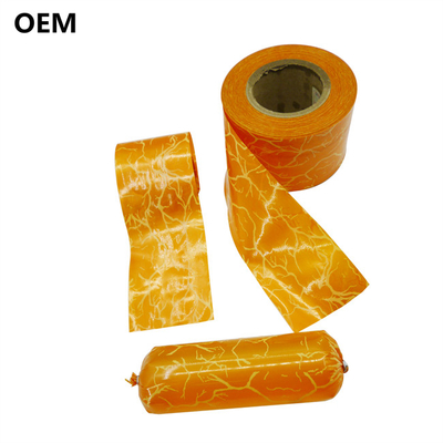 Πολυαμίδιο Κεφάλαιο Σάλτσου 75mm Custom Logo Flexography Τύπο Κεφάλαιο Σάλτσου Για Mortadella