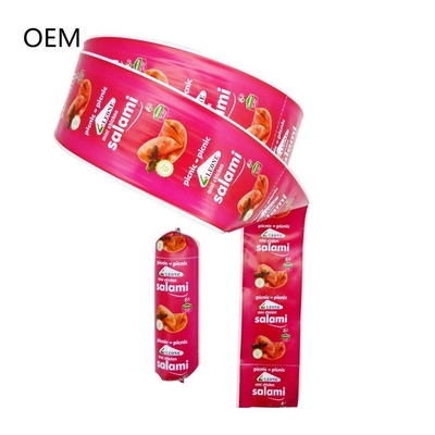 Τροφική ποιότητα OEM Custom Flexography Εκτύπωση πλαστικών περιβλήτων λουκάνικων για λουκάνικα σαλάμι