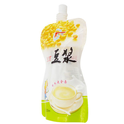 250ml στάση Doypack γάλακτος σόγιας επάνω στη σακούλα με το cOem ακροφυσίων που τυπώνεται